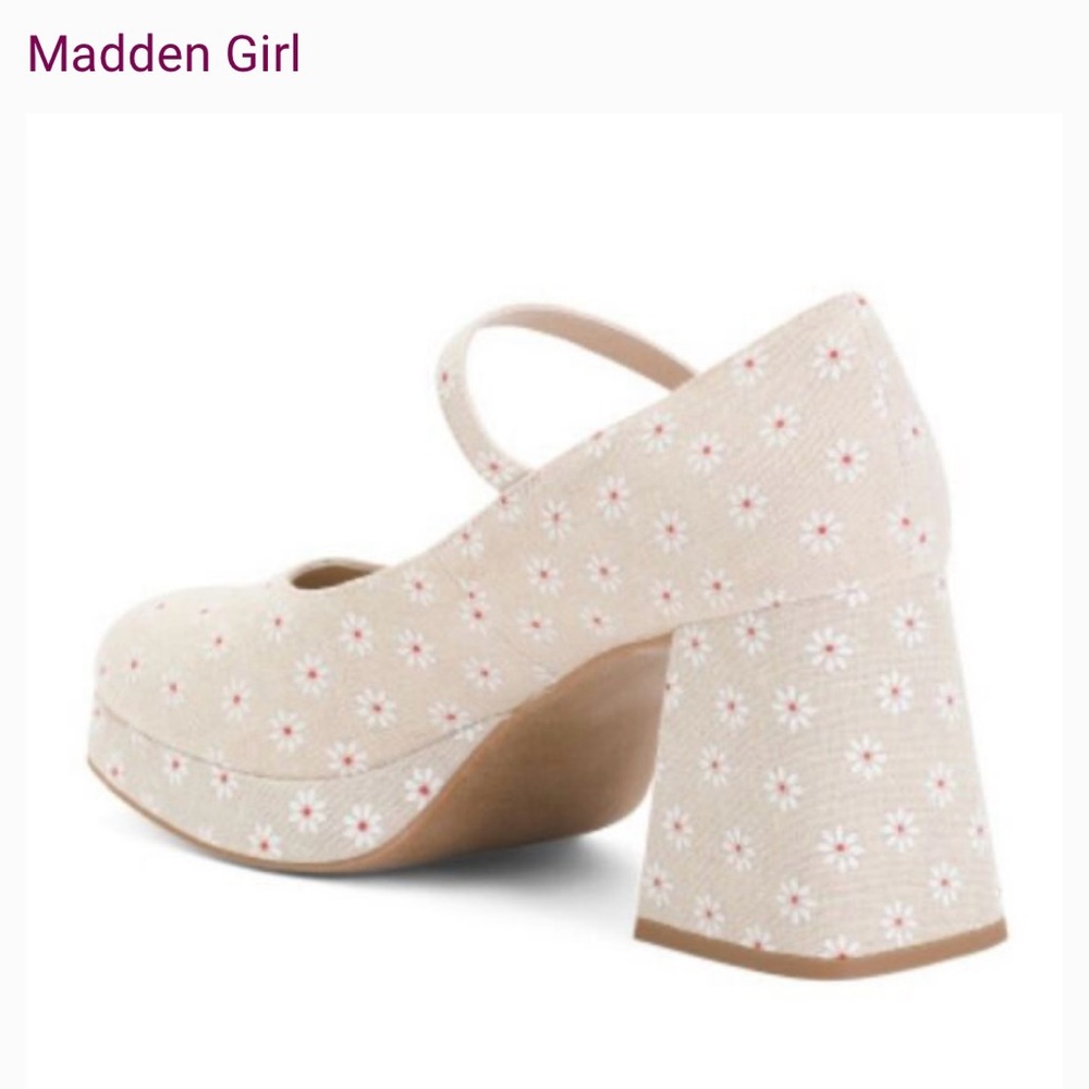Madden girl Heel 3.5" Platform 0.75"  Square closed toe Ankle strap w/buckle